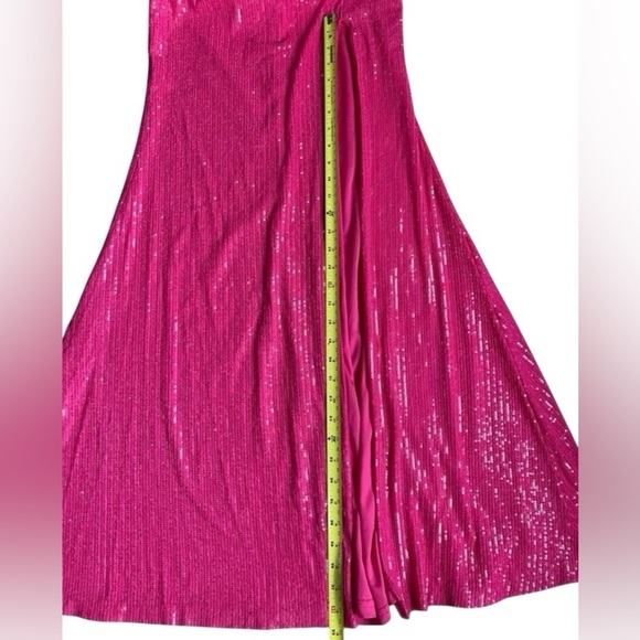Windsor Women’s Fuchsia Sequin One Shoulder Promo Dress Size 6 - Picture 5 of 11